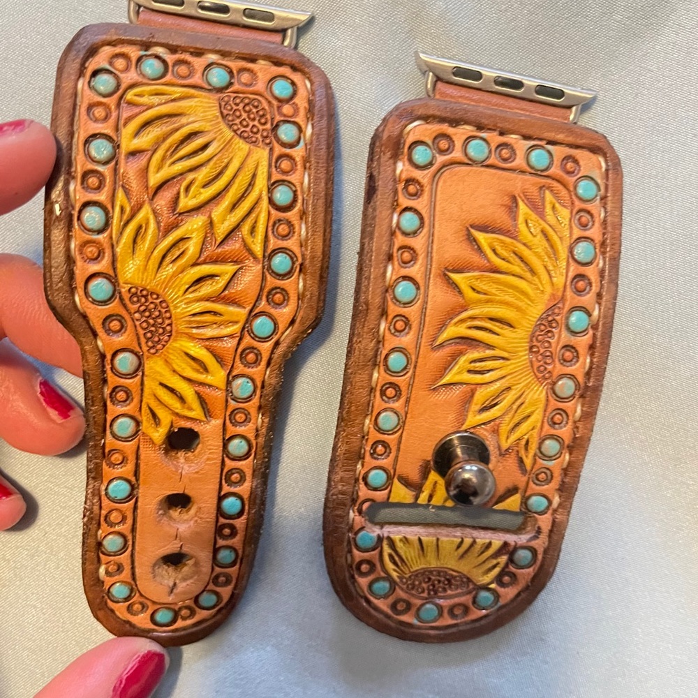 Handmade custom leather Apple Watch straps